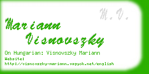 mariann visnovszky business card